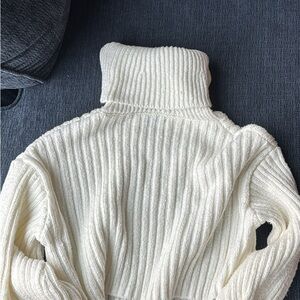 Urban Outfitters Ribbed Cream Turtleneck Sweater